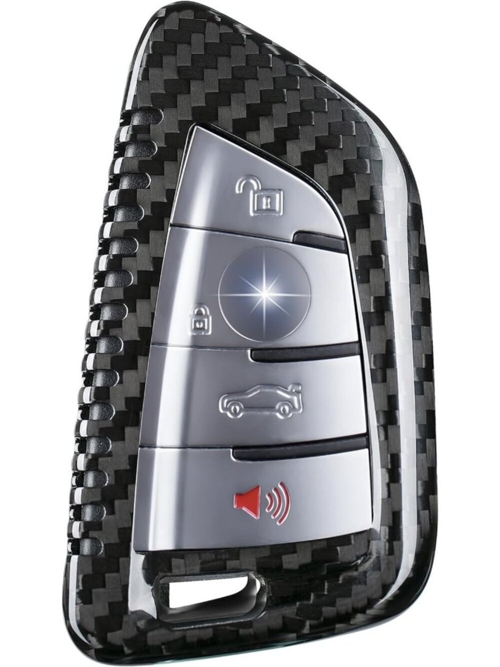 Carbon Fiber Key Fob Cover Case for BMW 2-8 Series & X1-X7 Models (Black)